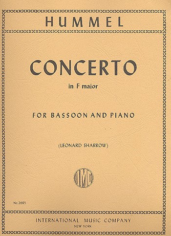 HUMMEL J.N. - CONCIERTO FA M - FAGOT Y PIANO