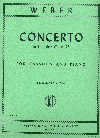 WEBER C.M. - CONCIERTO FA M FAGOT Y PIANO  - OP.75
