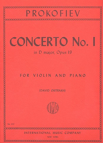 PROKOFIEFF S. - CONCIERTO REM OP.19 Nº 1 VIOLIN (MERCADO RESTRINGIDO EUROPA)