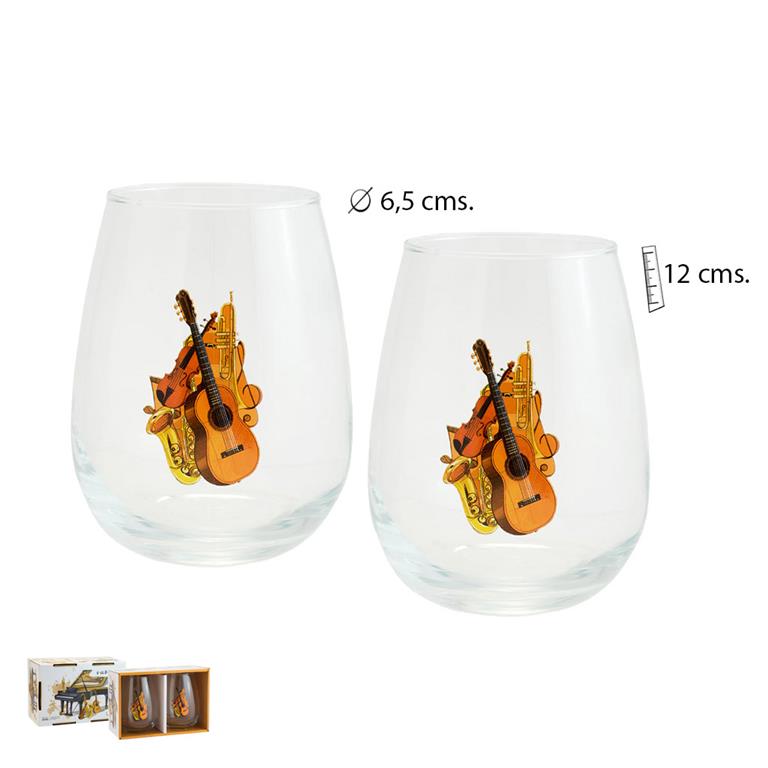 REGALO - SET 2 VASOS CRISTAL DE INSTRUMENTOS