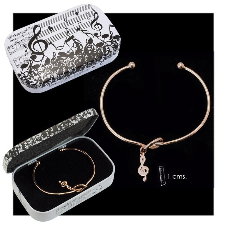 REGALO - PULSERA RIGIDA CLAVE DE SOL (ROSA)