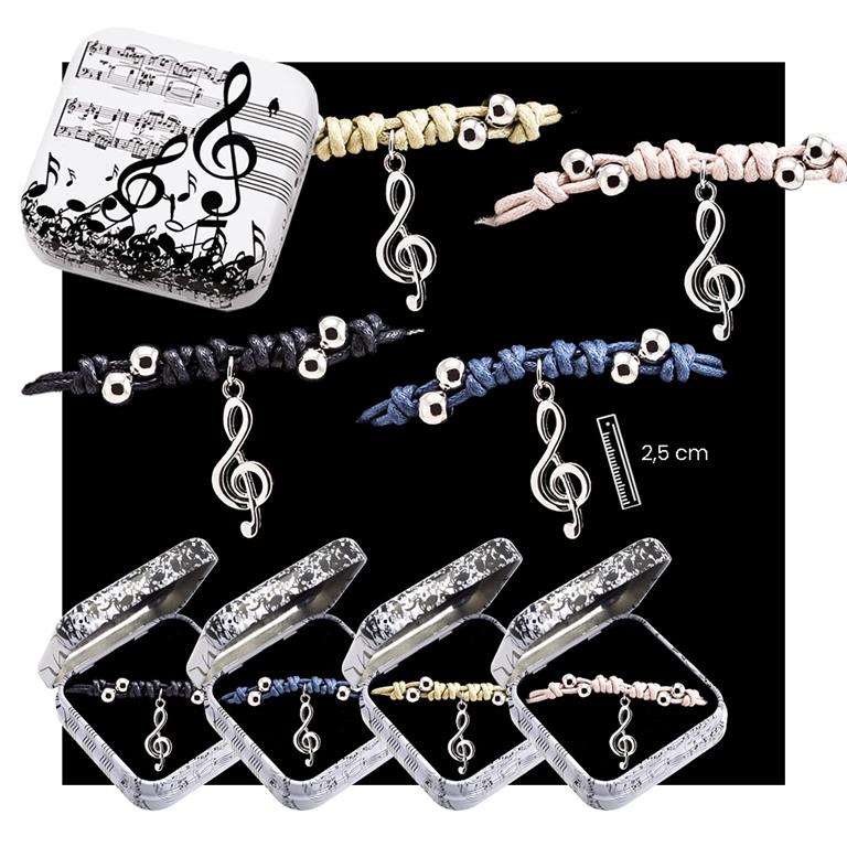 REGALO - PULSERA CLAVE COLGANDO CLAVE DE SOL 4 COLORES