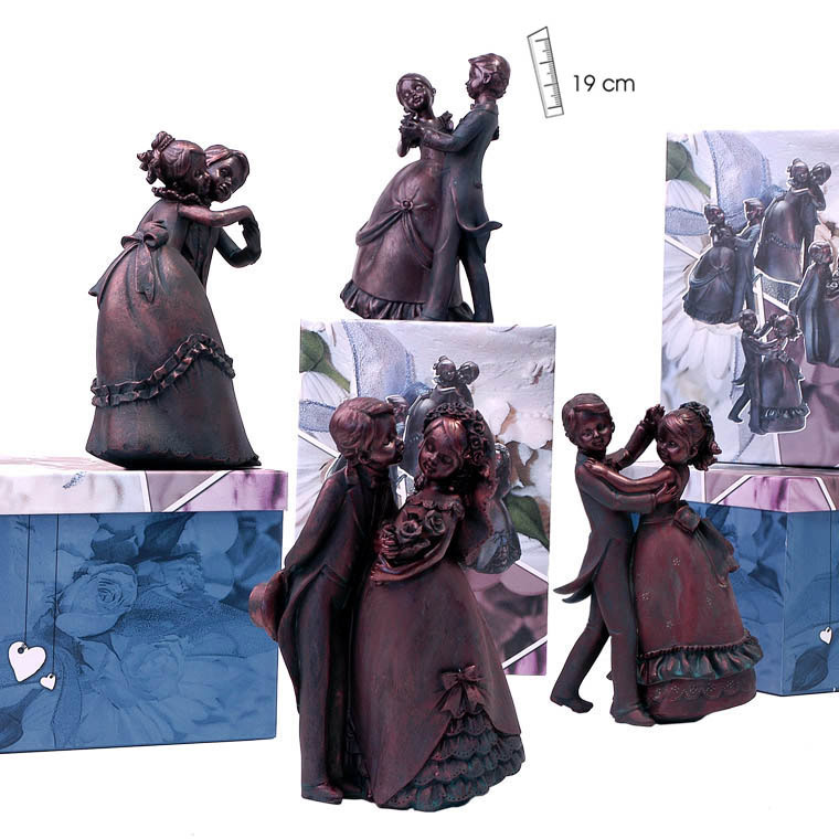 REGALO - CAJA DE REGALO NOVIOS EN AZUL (20CM)