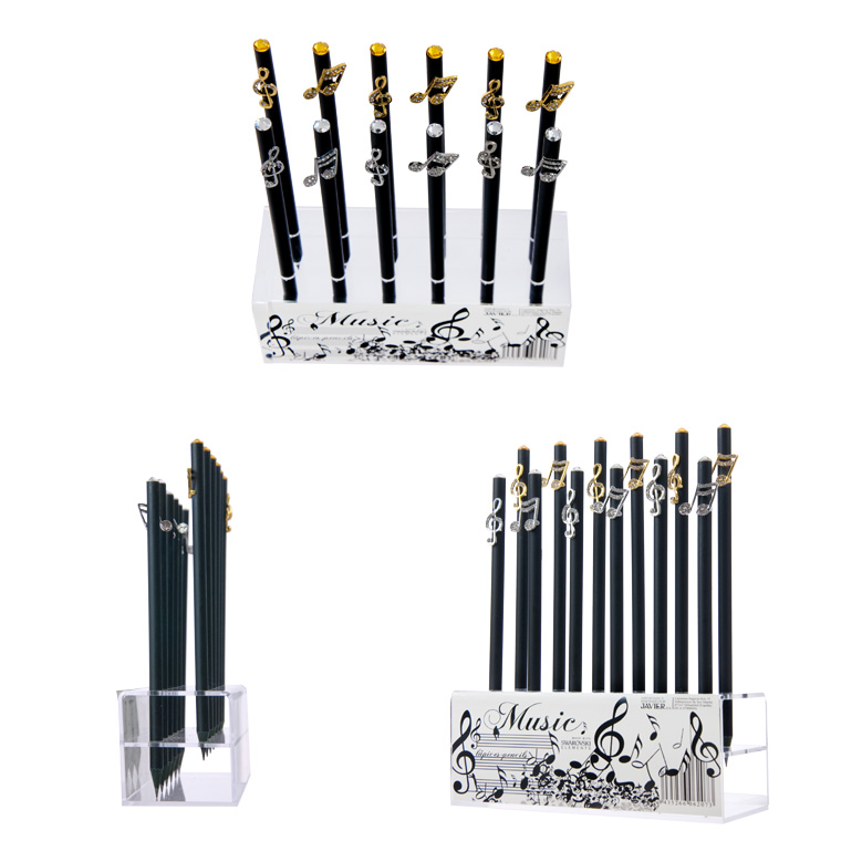 REGALO - LAPIZ CON INCRUSTACION BRILLANTE EN FORMA DE NOTA MUSICAL O CLAVE DE SOL (DORADO O PLATA)