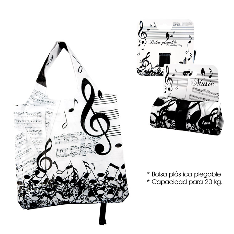 REGALO - BOLSA CON MOTIVOS MUSICALES PLEGABLE