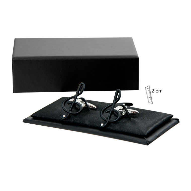 REGALO - GEMELOS CON CLAVE DE SOL COLOR NEGRO