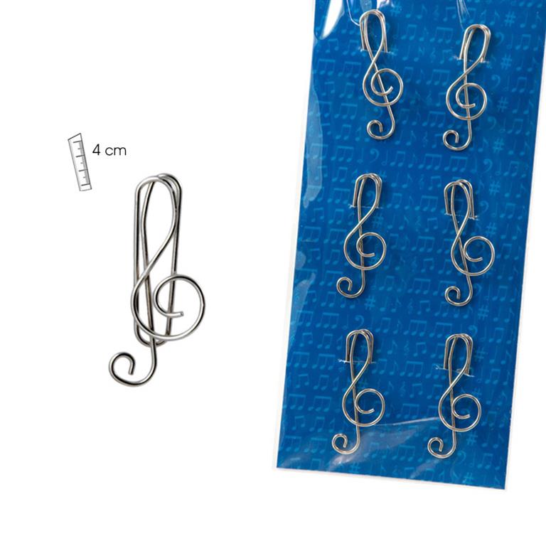 REGALO - CLIPS CON FORMAS MUSICALES EN PLATEADO