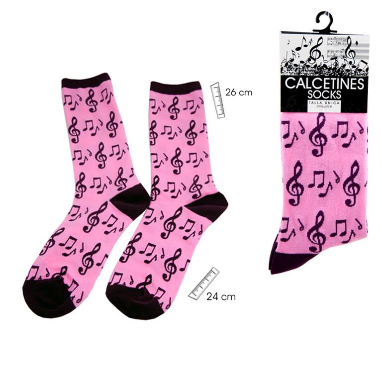 REGALO - CALCETIN MUSICAL ROSA TALLA UNICA