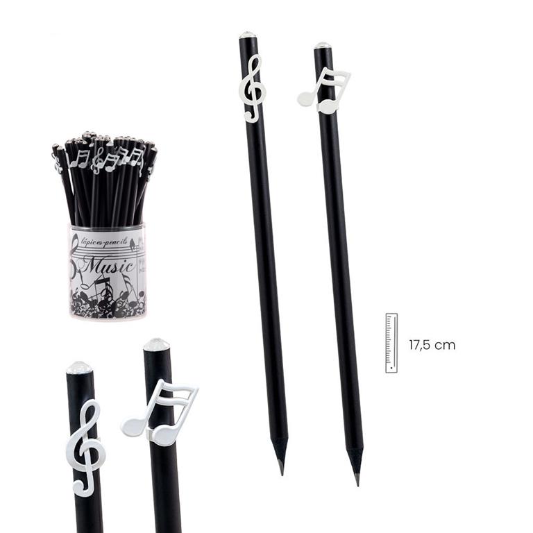 REGALO - LAPIZ NEGRO CON NOTAS BLANCAS