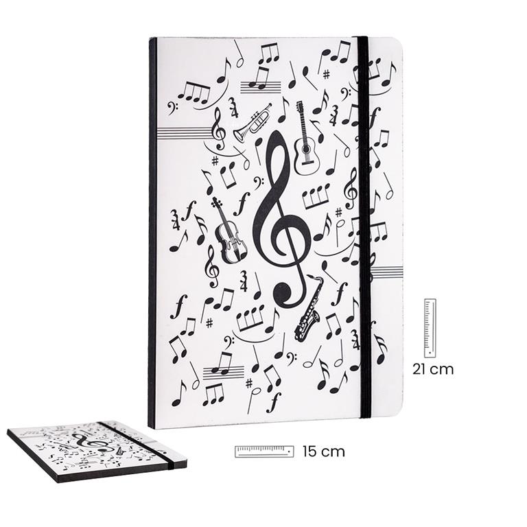 REGALO - AGENDA BORDE COLOR A5 MUSICA (15x25)