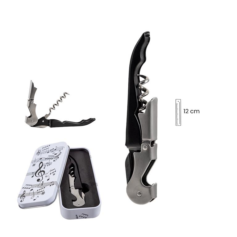 REGALO - ABREBOTELLAS ACERO MUSICA (EN CAJA DE LATA)