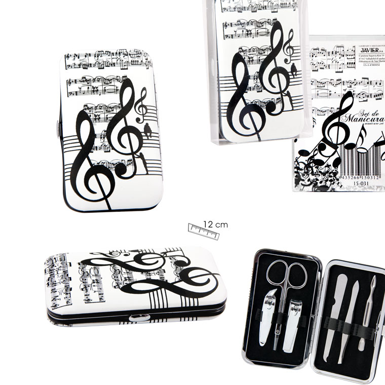 REGALO - ESTUCHE DE MANICURA CON MOTIVOS MUSICALES (12 CM)