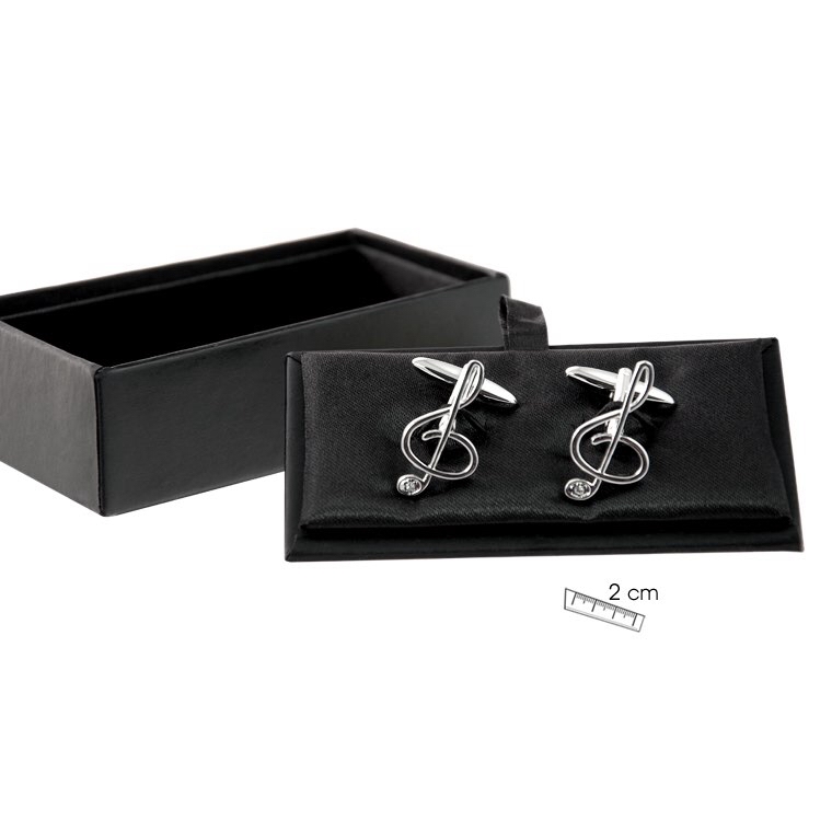 REGALO - GEMELOS PLATEADOS  CLAVE DE SOL