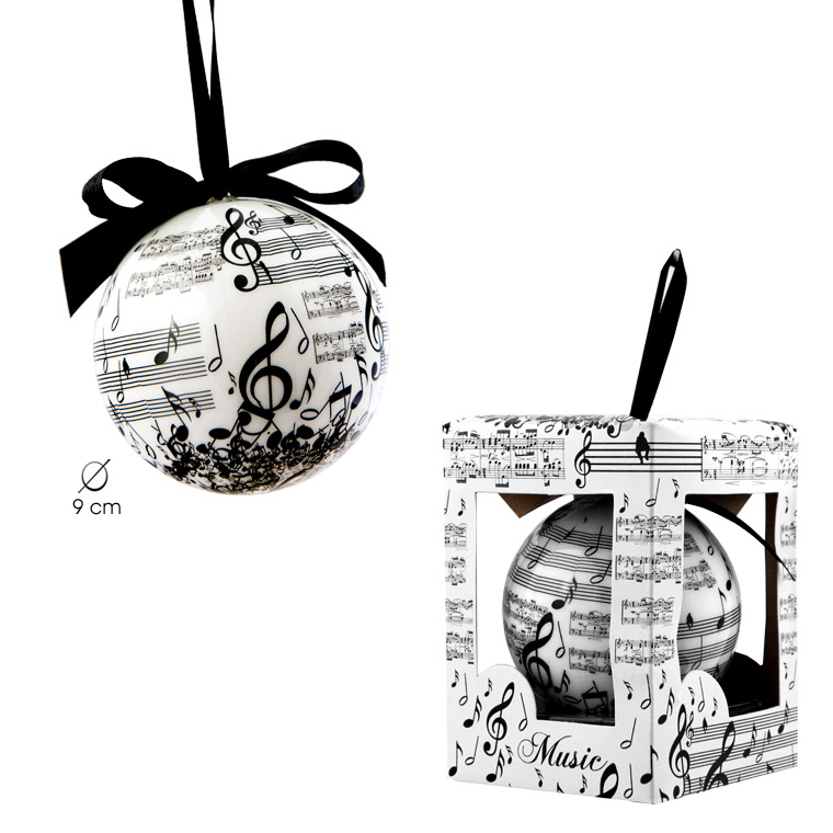 REGALO - BOLA DE NAVIDAD CON MOTIVOS MUSICALES INDIVIDUAL 9cm