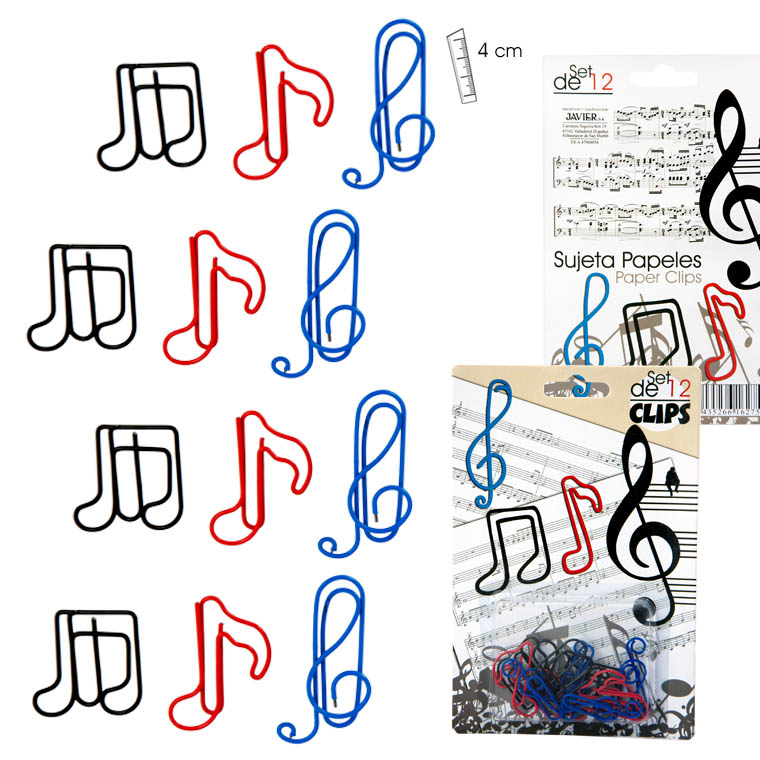 REGALO - SET 12 CLIPS DE NOTAS MUSICALES