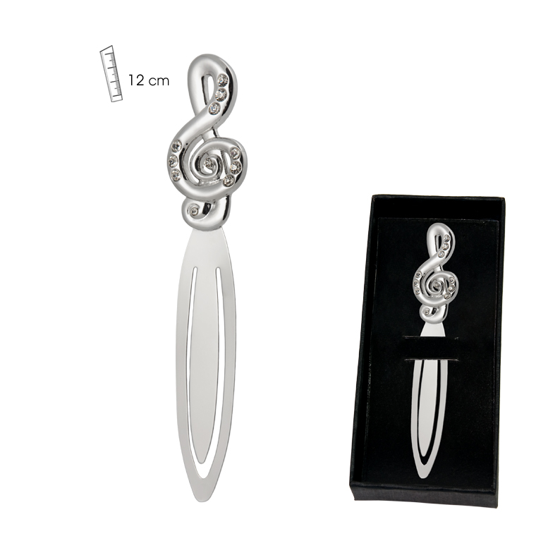 REGALO - PUNTO DE LIBRO/ABRECARTAS CON  (CLAVE DE SOL CON PIEDRECITAS)