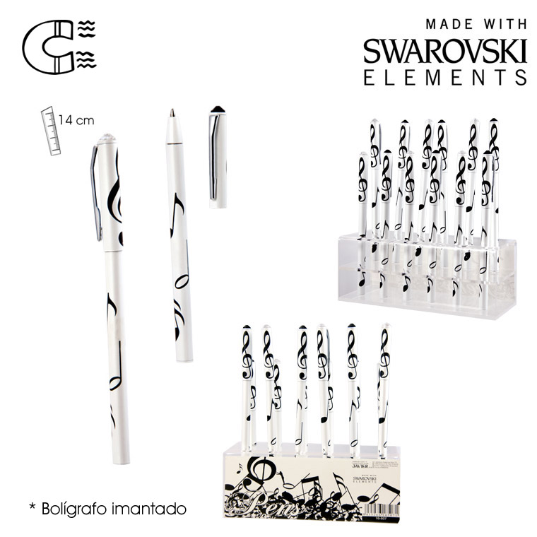 REGALO - BOLIGRAFO MUSICAL BLANCO  (CON DIBUJO CLAVE DE SOL)