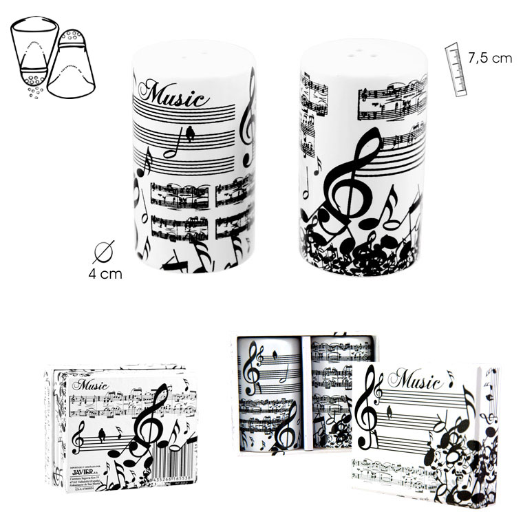 REGALO - SET DE SALERO Y PIMENTERO CON MOTIVOS MUSICALES
