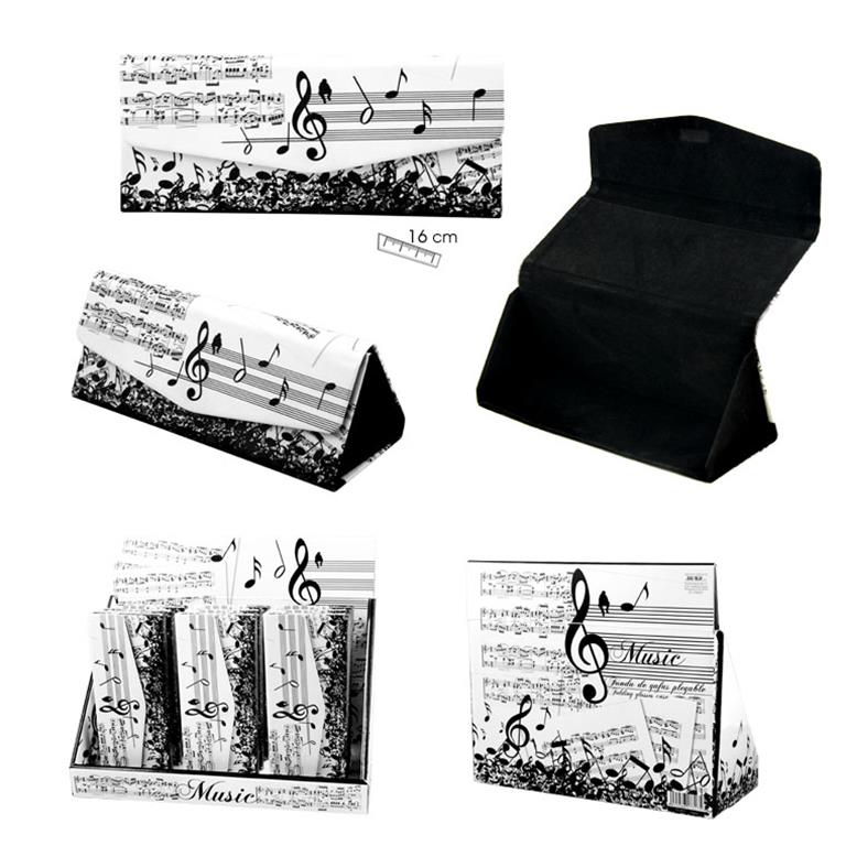 REGALO - FUNDA DE GAFAS CON MOTIVOS MUSICALES PLEGABLE