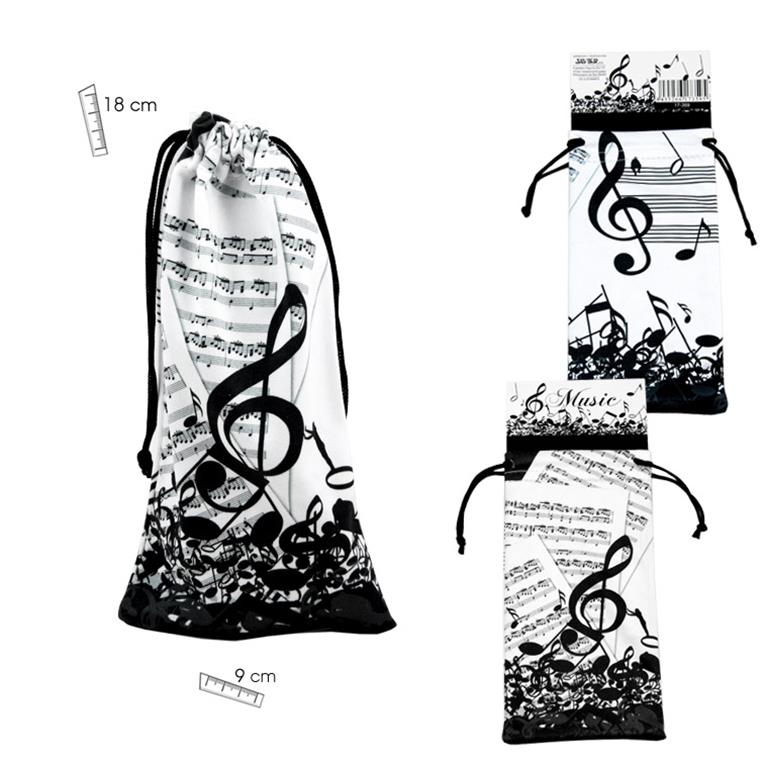REGALO - BOLSA DE TELA PARA GAFAS CON MOTIVOS MUSICALES