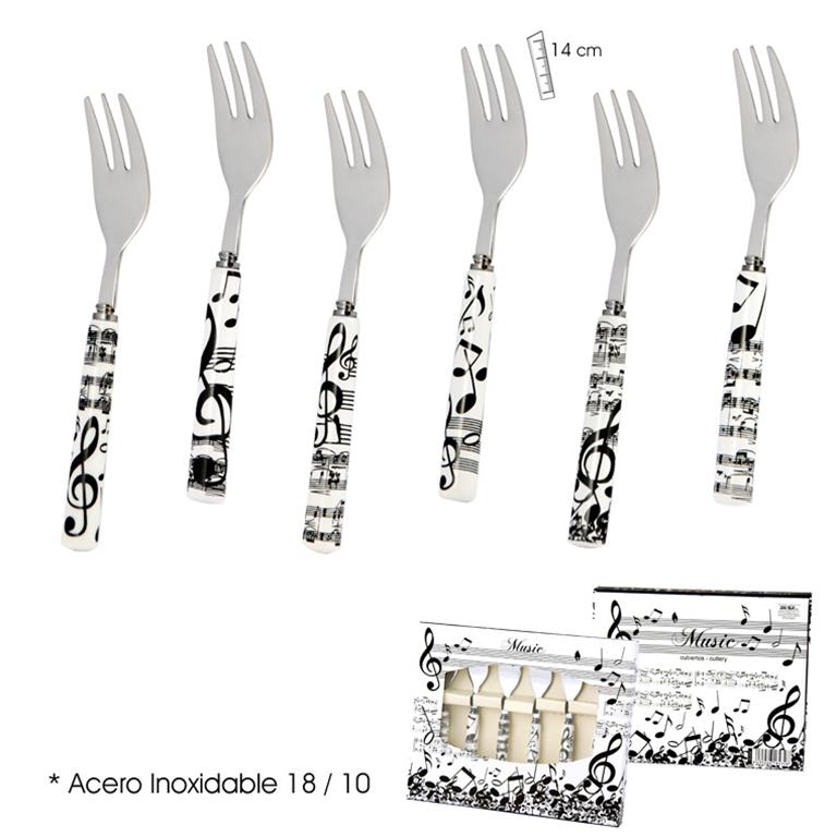 REGALO - SET 6 TENEDORES NOTAS MUSICA