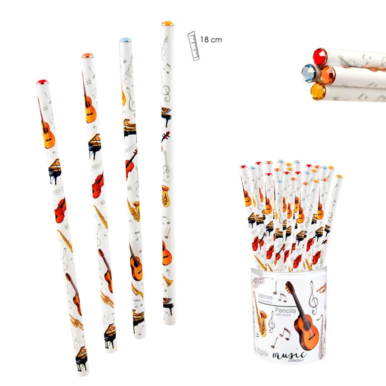 REGALO - LAPIZ CON PIEDRA INSTRUMENTOS MUSICALES