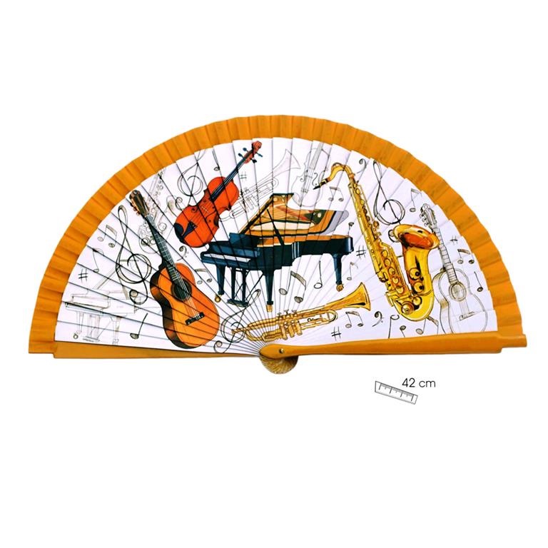 REGALO -ABANICO INSTRUMENTOS MUSICALES COLOR