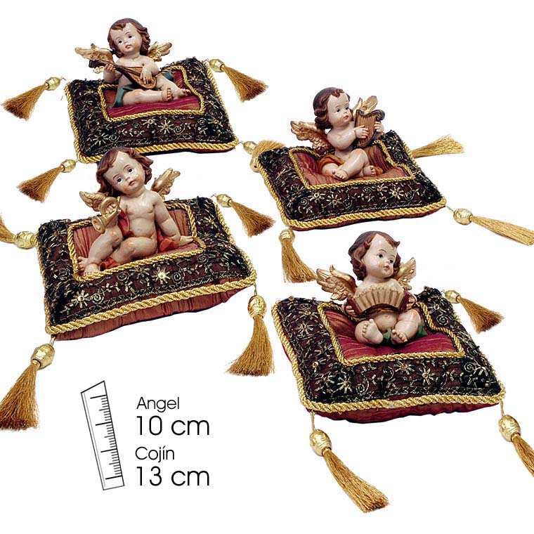 REGALO - ANGELITO MUSICAL SENTADO EN COJIN (10CM)