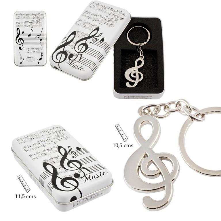 REGALO - LLAVERO CLAVE SOL  RELIEVE LATA