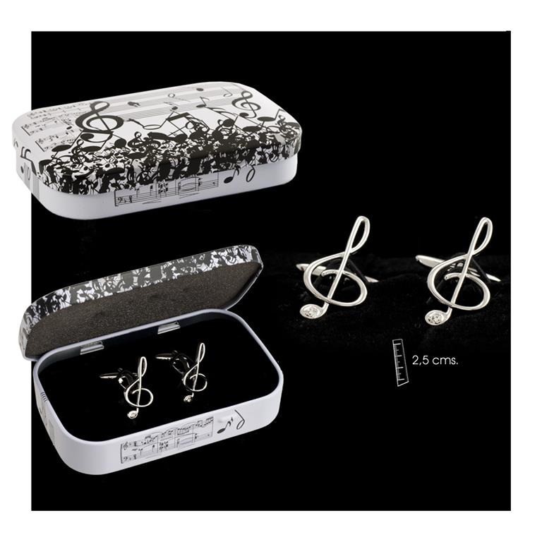 REGALO - GEMELOS CLAVE MUSICA PIEDRA