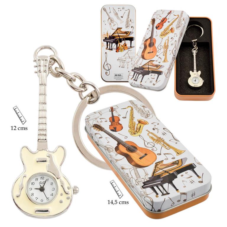 REGALO - LLAVERO RELOJ LATA GUITARRA