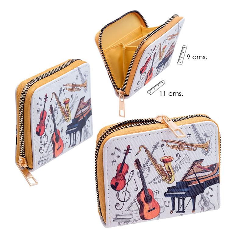 REGALO - CARTERA  MUSICA PEQUEÑA CON INSTRUMENTOS COLOR 11x9