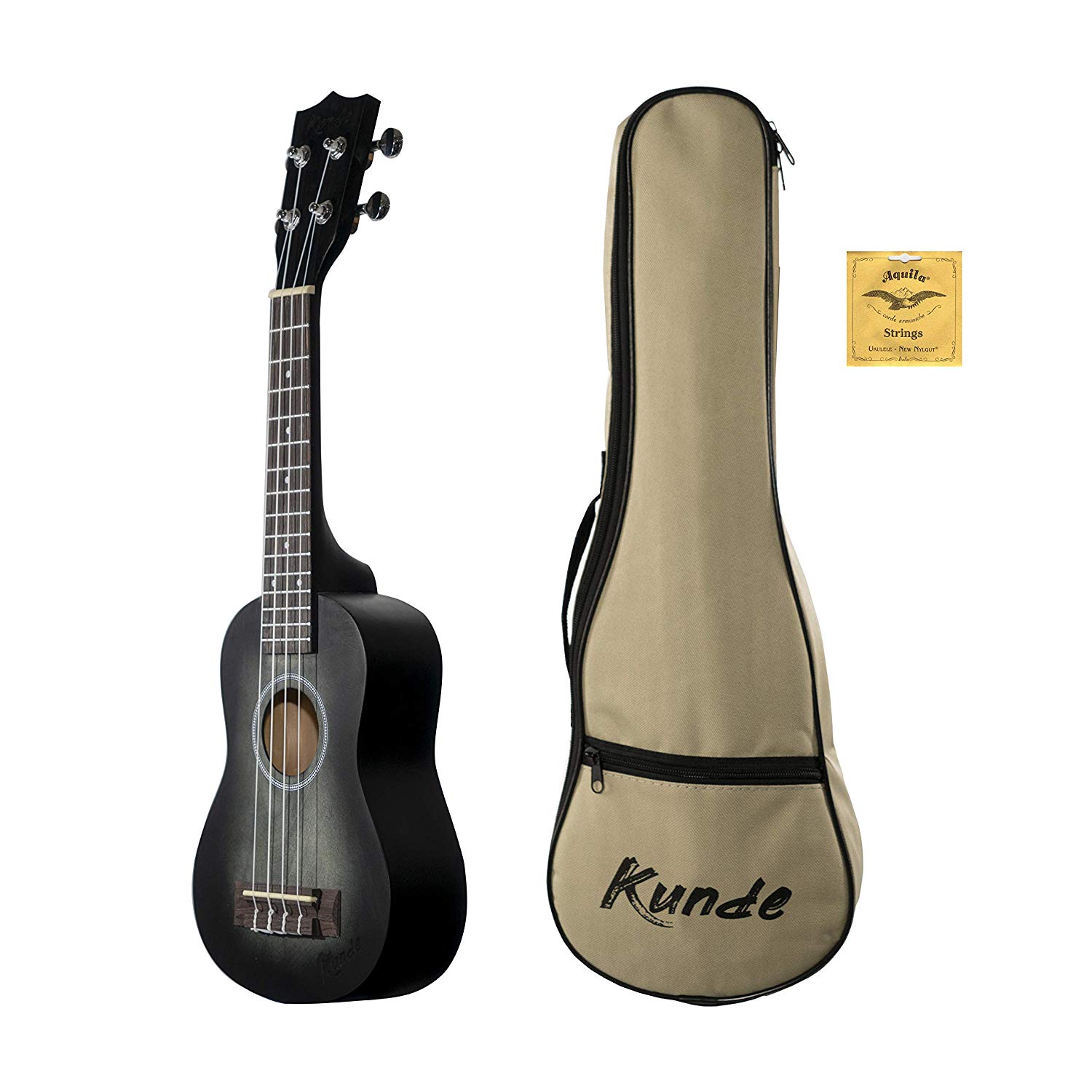 UKELELE SOPRANO - KUNDE MERCURY NEGRO (INCLUYE FUNDA)