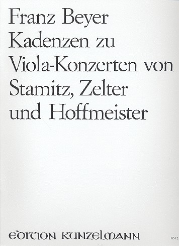 BEYER F. - CADENCIAS CONCIERTO DE VIOLA DE HOFFMEISTER,  STAMITZ Y ZELTER