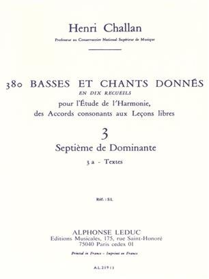 CHALLAN H. - BASSES ET CHANTS DONNES V.3A (380) -