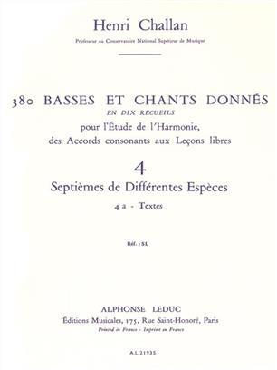 CHALLAN H. - BASSES ET CHANTS DONNES V.4A (380) -