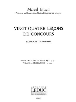 BITSCH M. - LECCONES DE CONCURSO (24) TEXTOS (EJERCICIOS DE ARMONIA) -