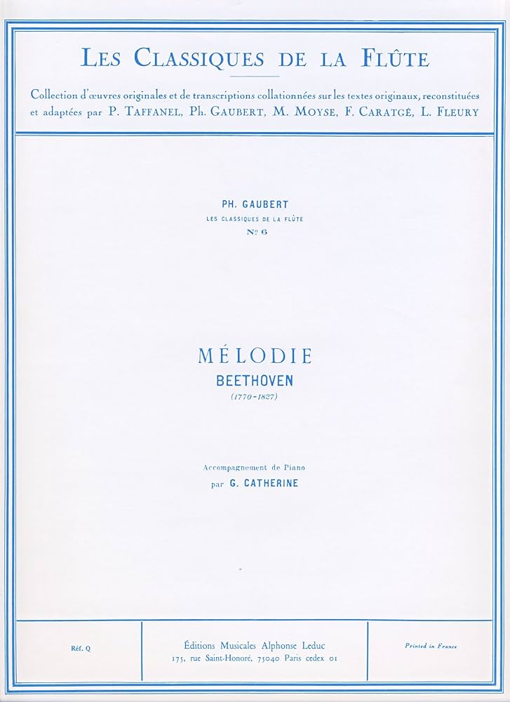 BEETHOVEN L.V. - MELODIA (REV.GAUBERT) FLAUTA Y PIANO