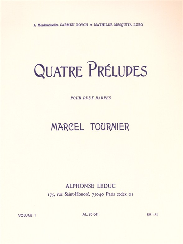 TOURNIER M. - PRELUDES (4) 2 ARPAS V.1