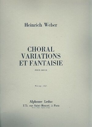WEBER H. - CHORAL VARIATIOS ET FANTASIE