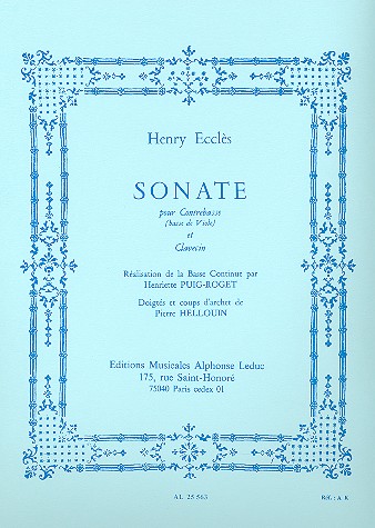 ECCLES H. - SONATA SIBM contrabajo y clave