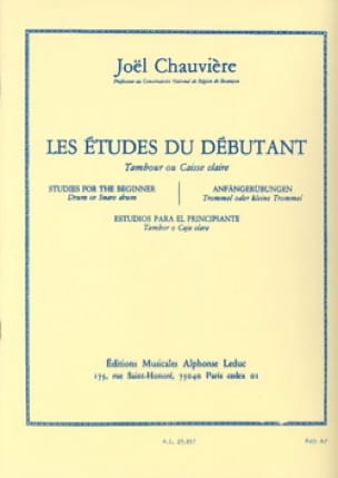 CHAUVIERE J. - ESTUDIOS PARA PRINCIPIANTES (TAMBOR O CAJA CLARA)