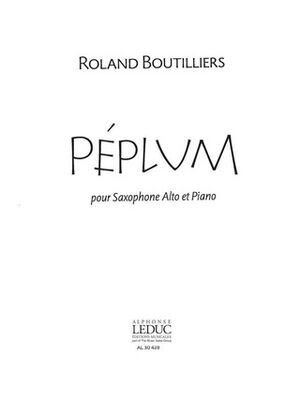 Roland Boutilliers - peplum  pour alto saxophone et piano