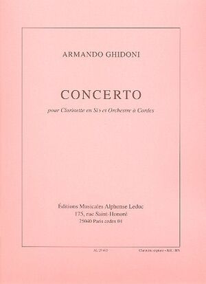 GHIDONI A. - CONCIERTO (CLARINETE Y PIANO)