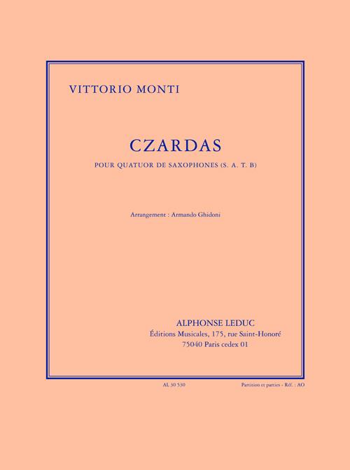 MONTI V. - CZARDAS (4 SAXOFONES) PARTITURA Y PARTES