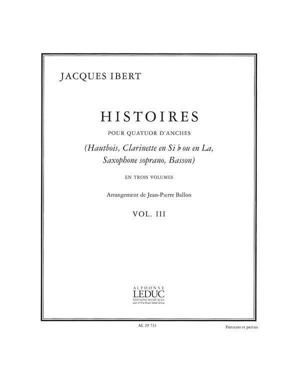 J Ibert - Histoires Vol.3 (Oboe, Clarinete, Saxo Soprano y Fagot)