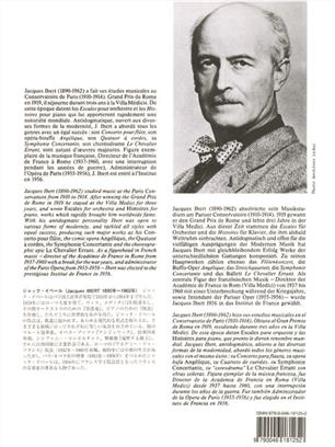 IBERT J. - HISTORIAS- DANS LA MAISON TRISTE -REV.MOYSE (FL/P) 2