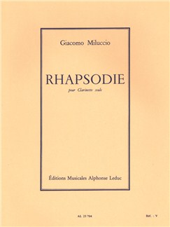MILUCCIO G. - RAPSODIA CLARINETE SOLO