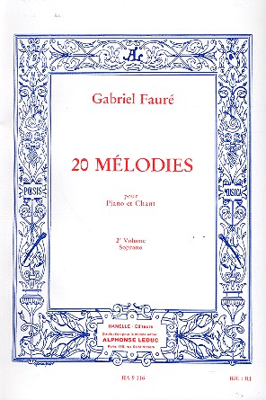 FAURE G. - MELODIAS Y CANCIONES V.2 (20) -SOPRANO