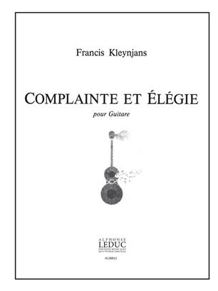 KLEYNJANS F. - COMPLAINTE ET ELEGIE -
